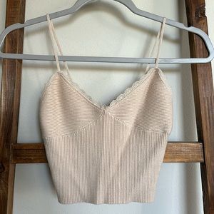 NEW NWOT LA Hearts Lace Trim Sweater Tank Top